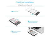 C2 2.5-Inch SATA to USB 3.0 Tool-Free Clear External Hard Drive Enclosure SKU: 010010
