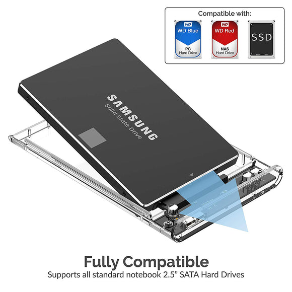 C2 2.5-Inch SATA to USB 3.0 Tool-Free Clear External Hard Drive Enclosure SKU: 010010