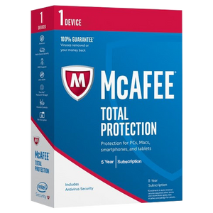 S4 Mcafee Total Protection 5 Year Premium License Subscription $49.99 When purchased with one of our PC's